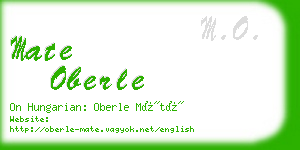 mate oberle business card